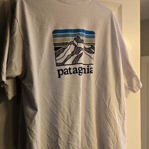 MENS XL Patagonia 🩶 Gray Short Sleeve Tee with Mountain Graphic